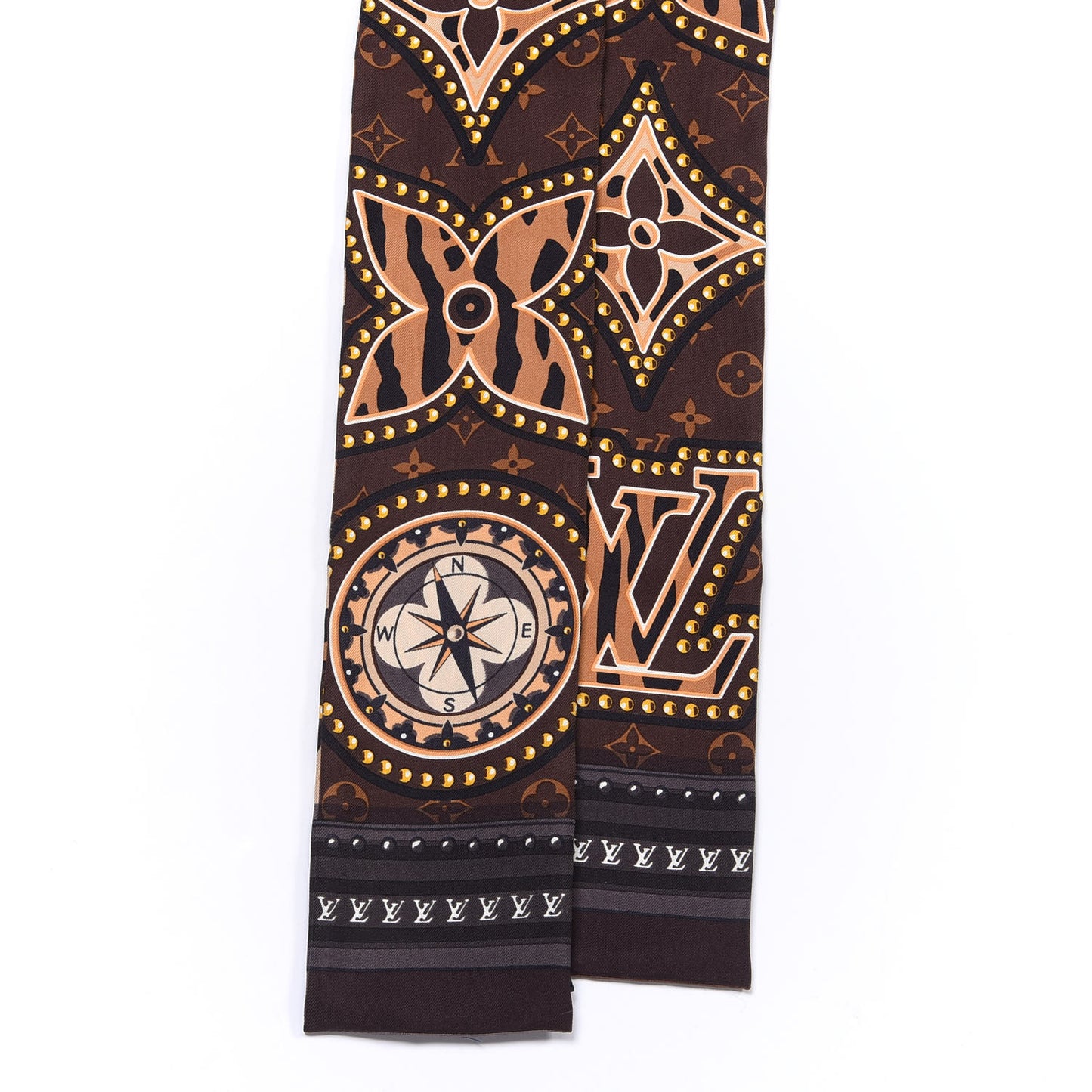 Silk Monogram LV World Bandeau Brown