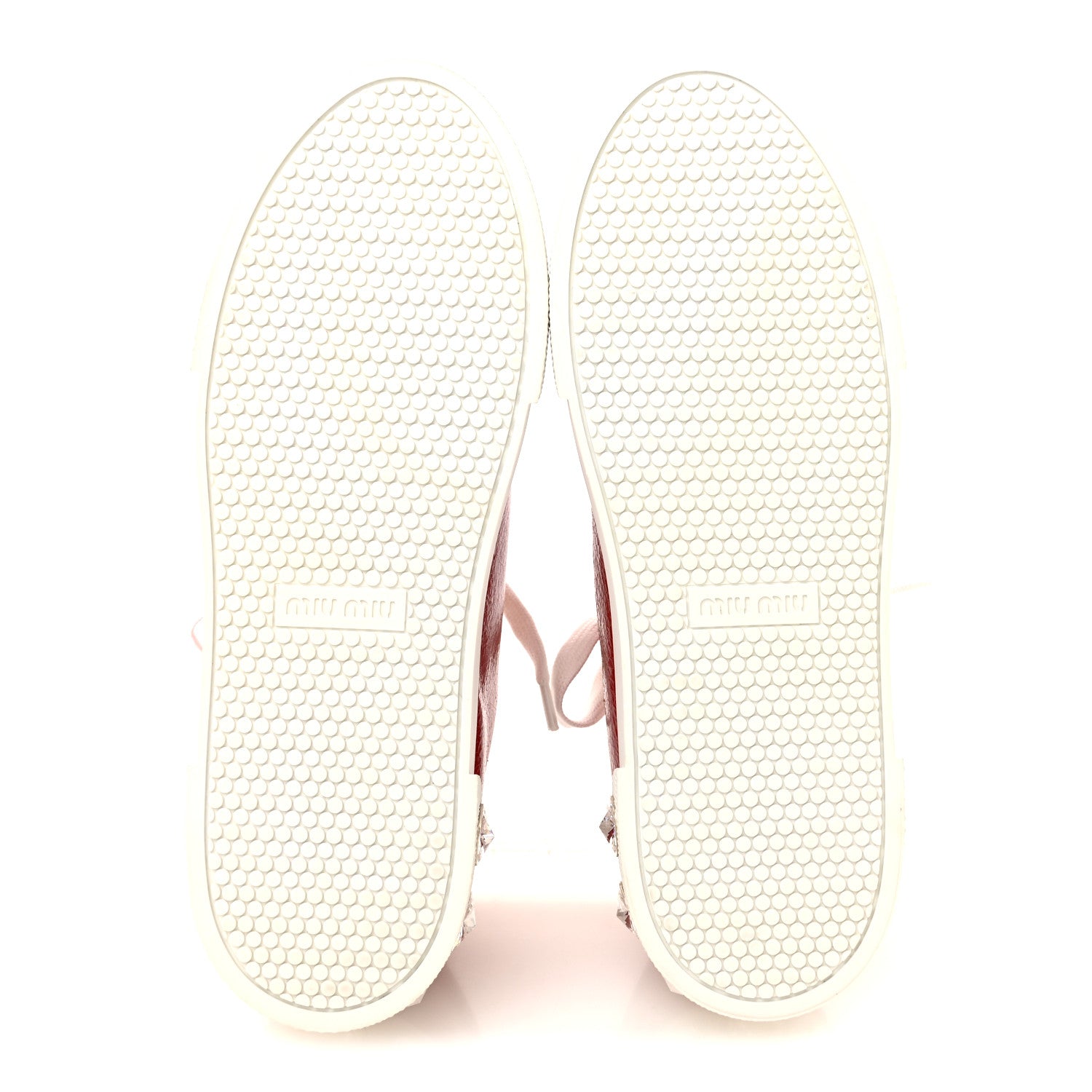 Miu Miu Crackled Goatskin Crystal Sneakers 39 Rosso 6 of 10