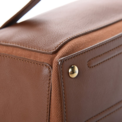 Saint Laurent Calfskin Canvas Medium Muse Two Brown 8 of 12