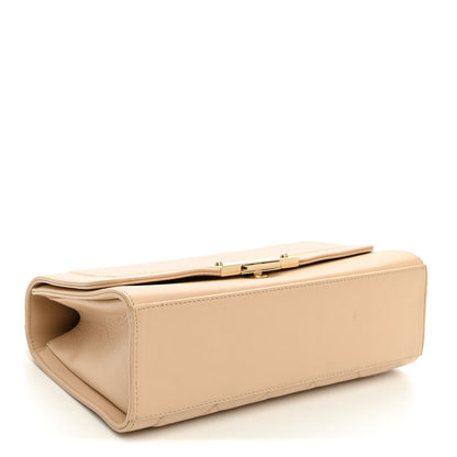 Chanel Grained Calfskin Quilted Medium Label Click Flap Bag Beige 3 of 10