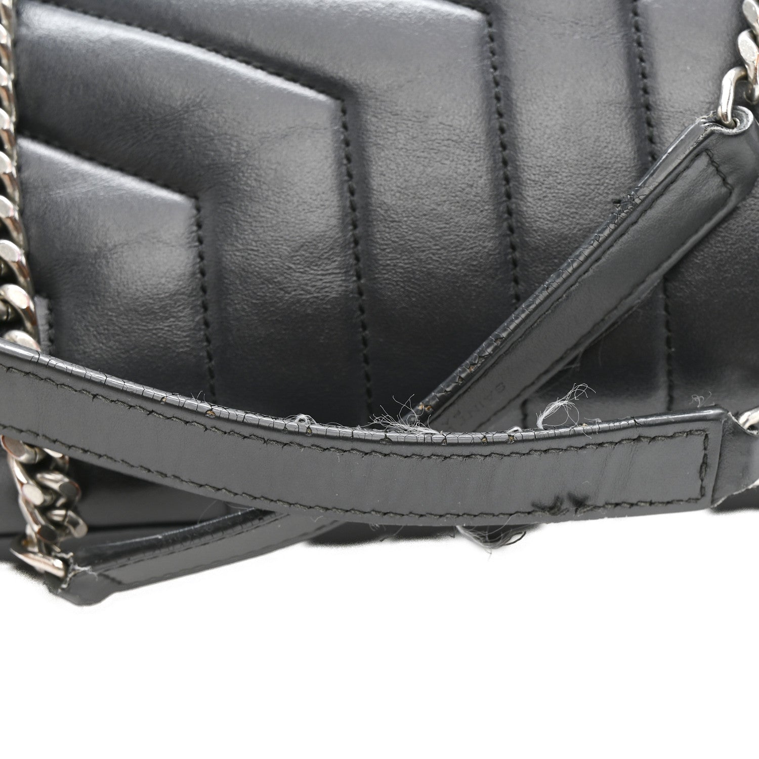 Saint Laurent Calfskin Y Quilted Monogram Medium Loulou Chain Satchel Storm 16 of 16