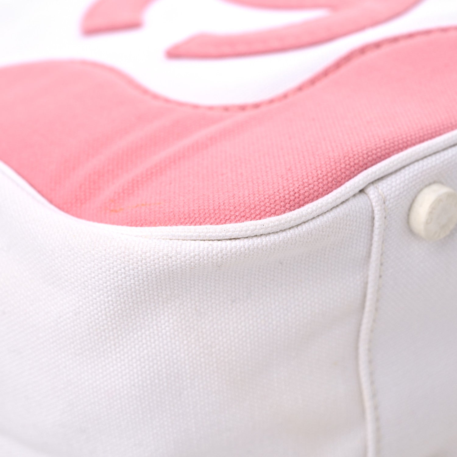 Chanel Canvas CC Handbag Pink White 8 of 14