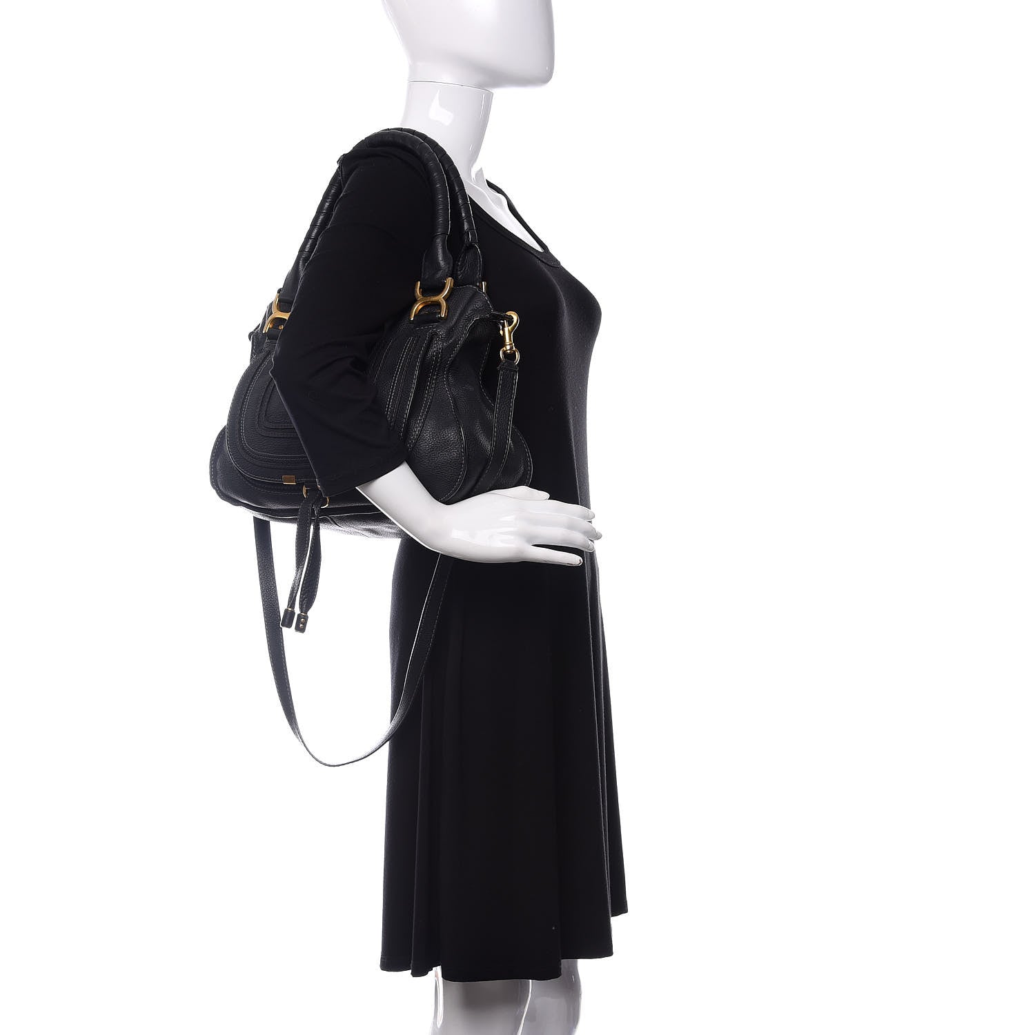 Chloe Calfskin Medium Marcie Satchel Black 2 of 10