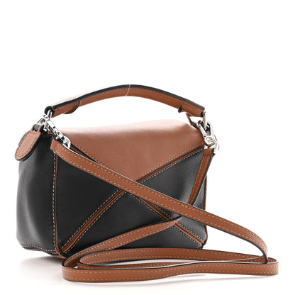 Loewe Calfskin Mini Puzzle Bag Tan Black 3 of 10