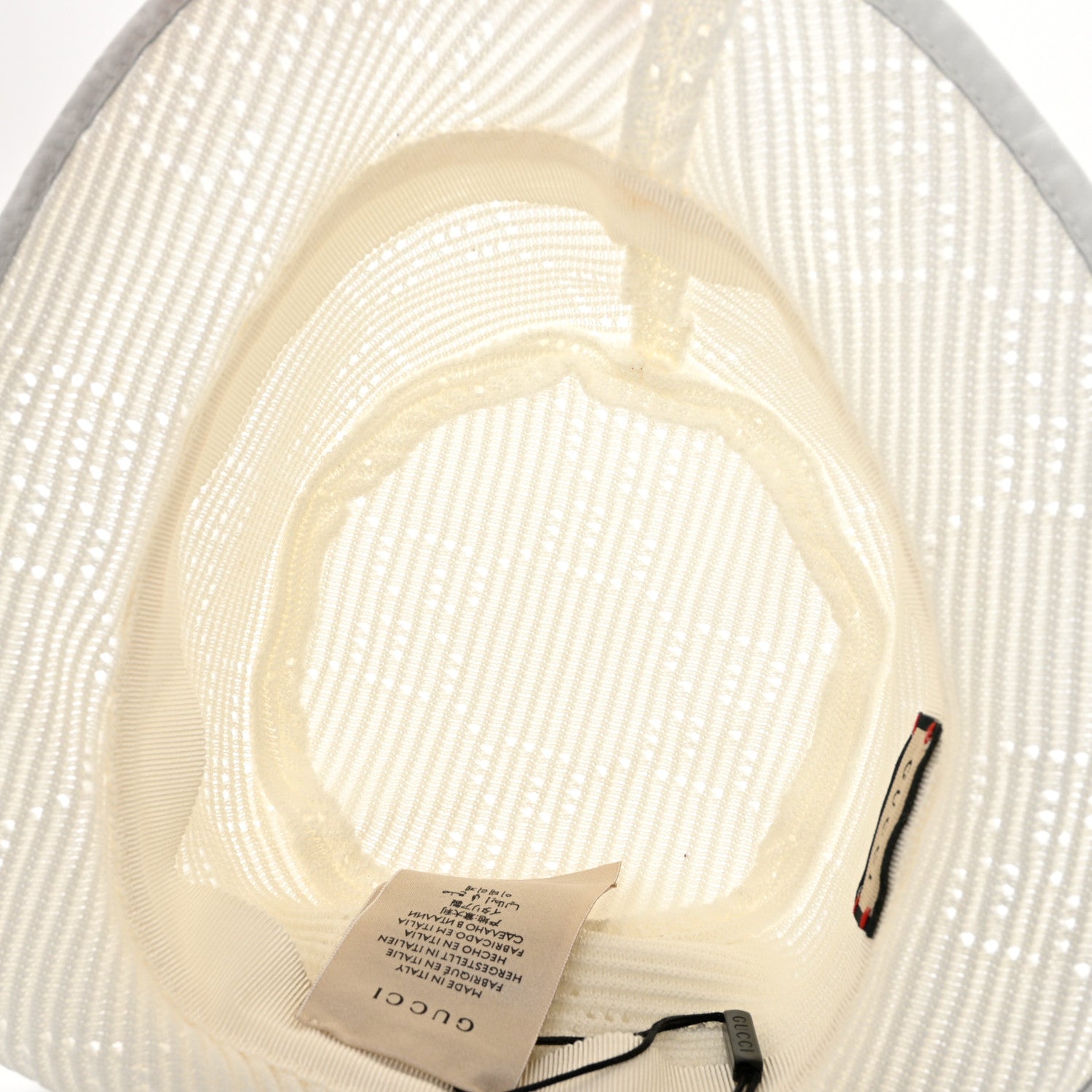 Gucci Cotton Crochet GG Monogram Bucket Hat S White 7 of 8