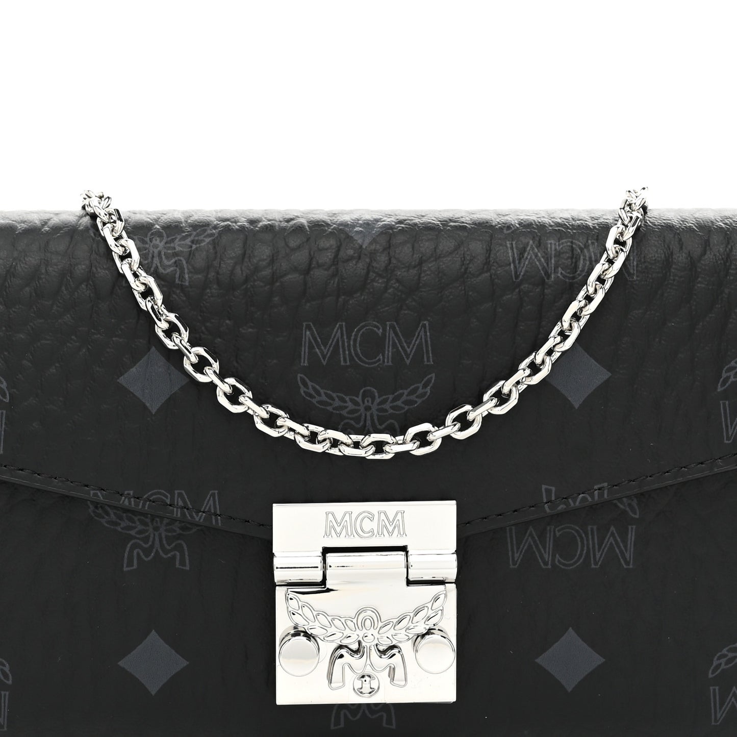 Visetos Large Patricia Wallet On Chain Black