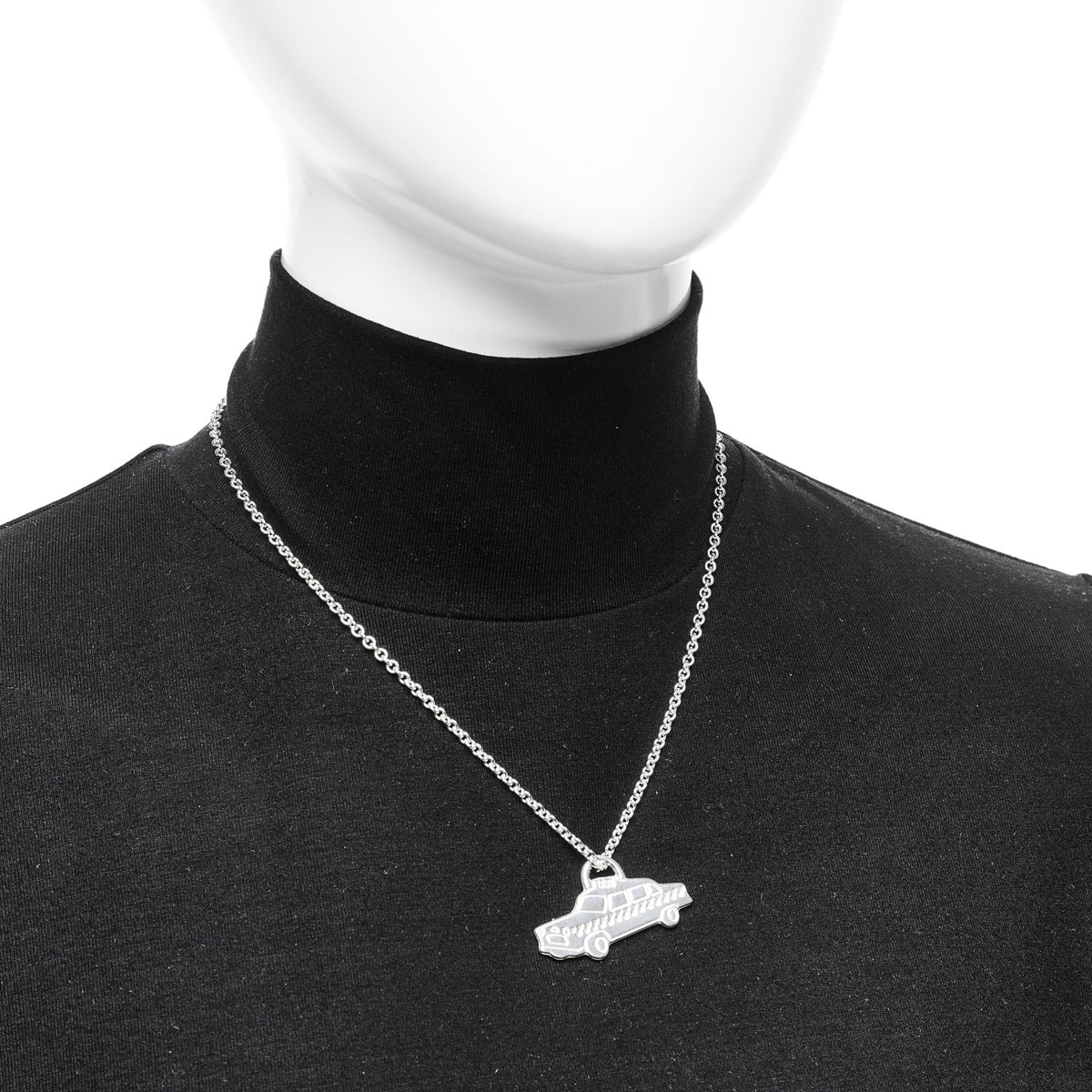 Sterling Silver Taxi Cab Pendant Necklace