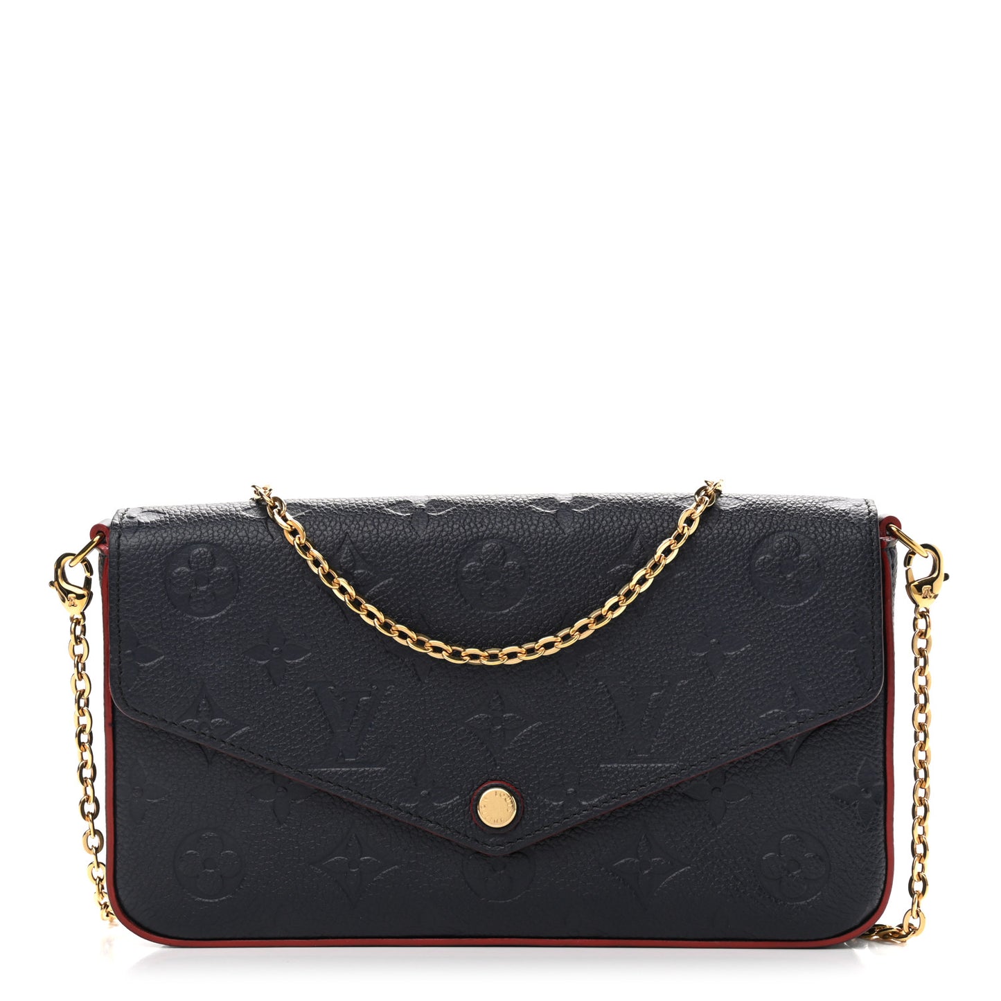 Empreinte Pochette Felicie Chain Wallet Marine Rouge