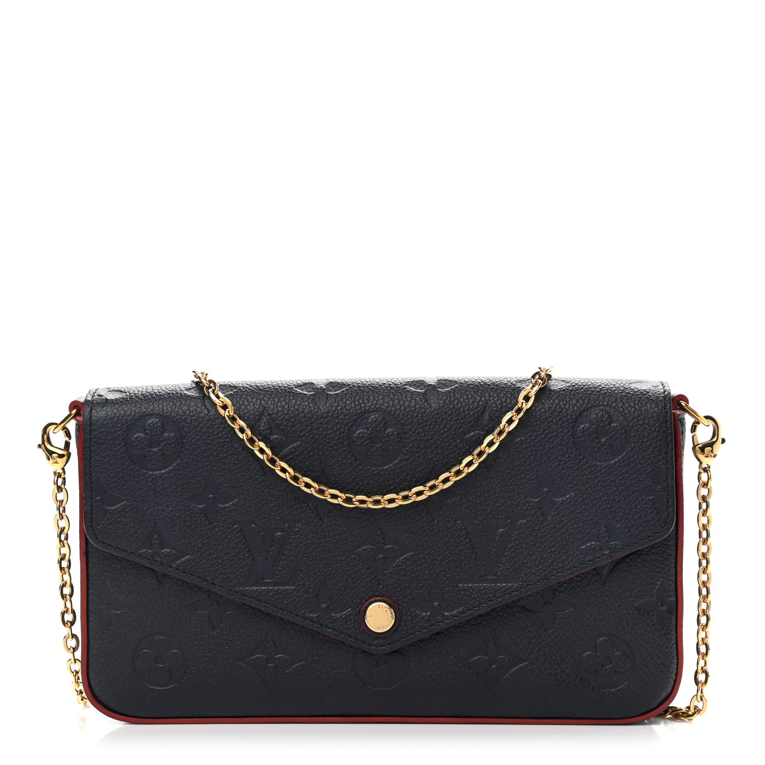 Louis Vuitton Empreinte Pochette Felicie Chain Wallet Marine Rouge 3 of 13