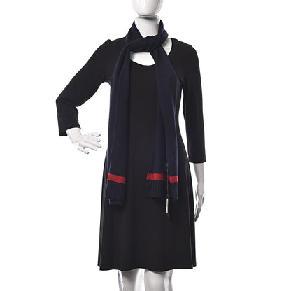 Gucci Wool Web Newporte Long Scarf Blue 2 of 5