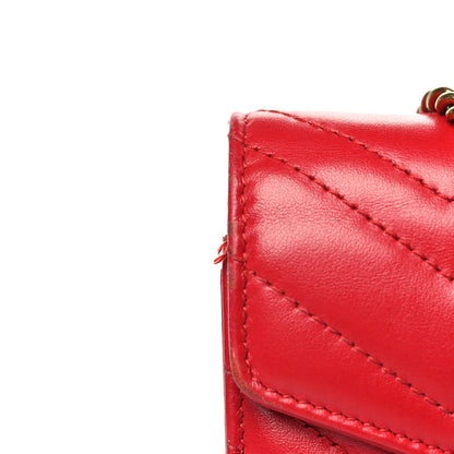 Gucci Calfskin Matelasse GG Marmont Chain Wallet Hibiscus Red 10 of 10