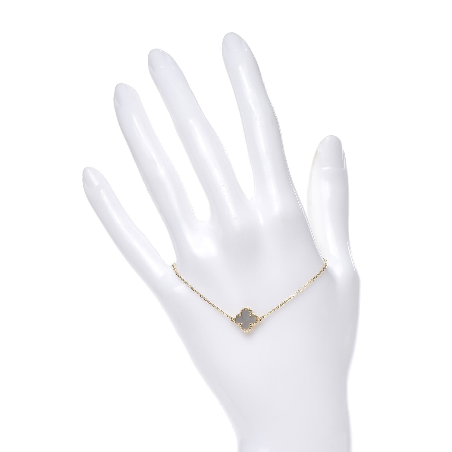 Van Cleef & Arpels 18K Yellow Gold Mother of Pearl Sweet Alhambra Bracelet 2 of 6