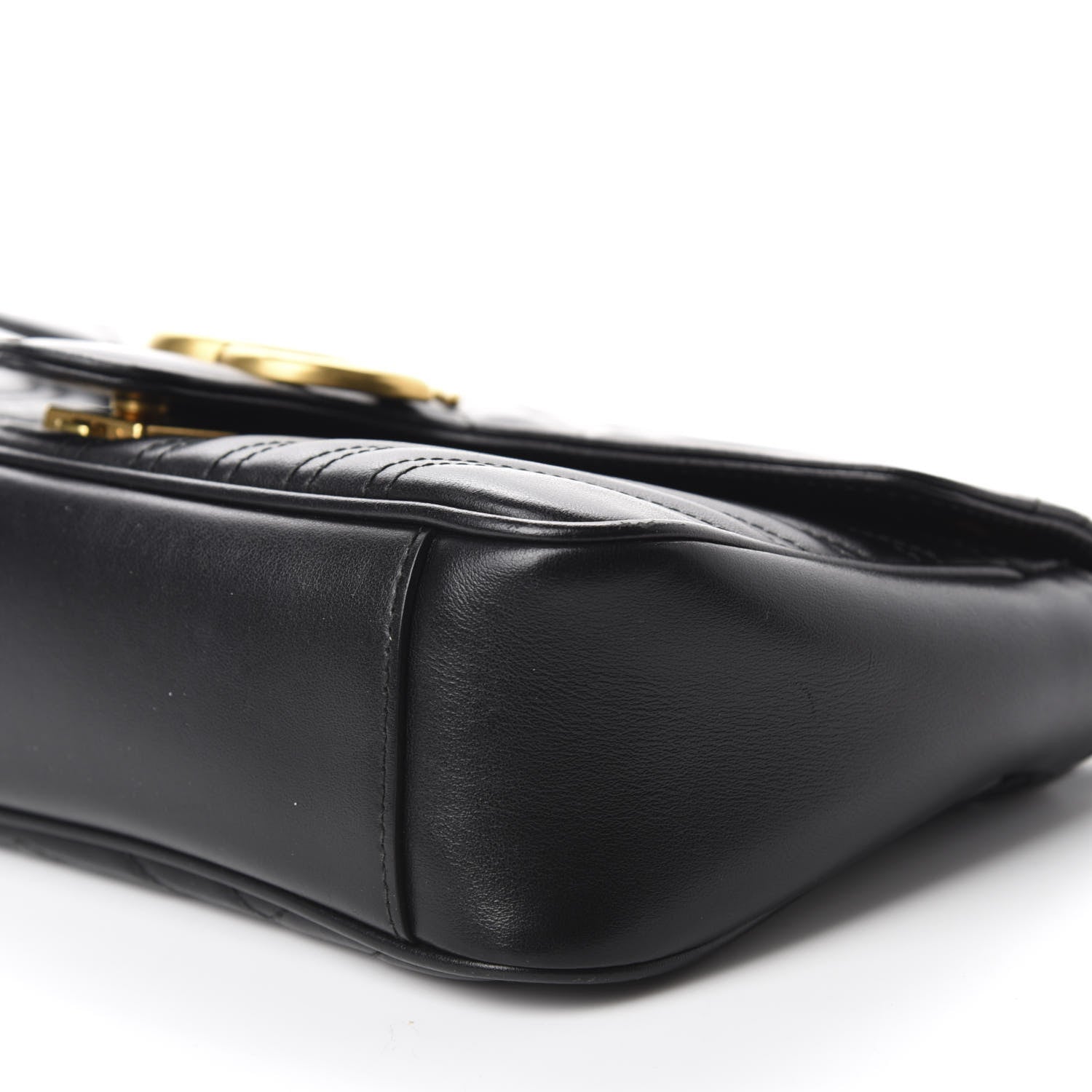 Gucci Calfskin Matelasse Small GG Marmont Shoulder Bag Black 7 of 10