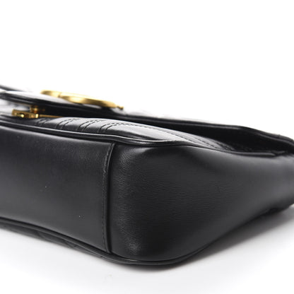 Gucci Calfskin Matelasse Small GG Marmont Shoulder Bag Black 7 of 10