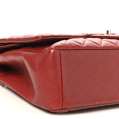 Chanel Caviar Quilted Maxi Double Flap Dark Red 9 of 10