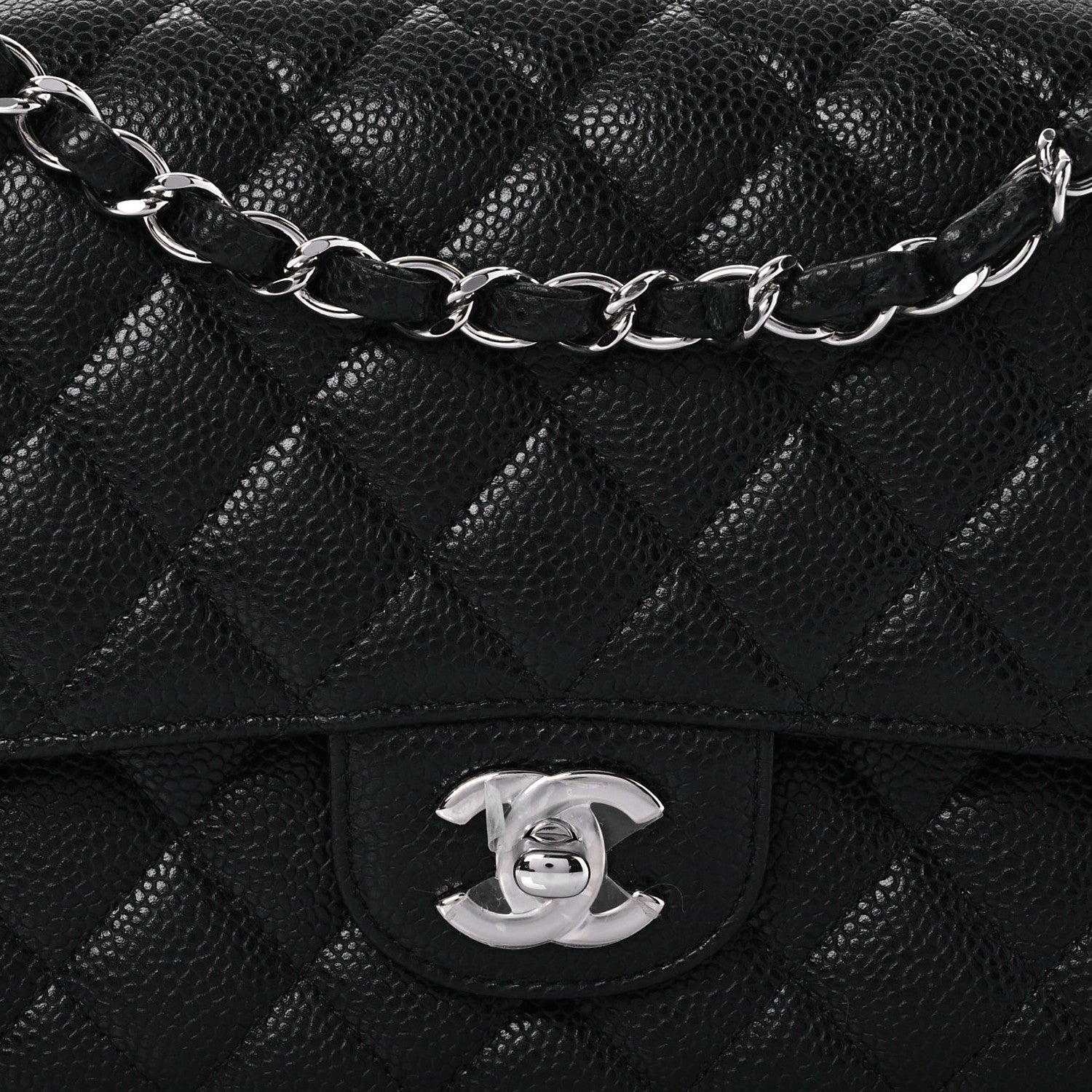Chanel Caviar Quilted Medium Double Flap Black 8 of 12