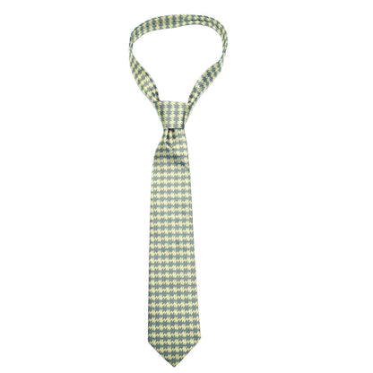 Hermes Woven Silk Mens Neck Tie Vert Fonce Vert Clair 2 of 4