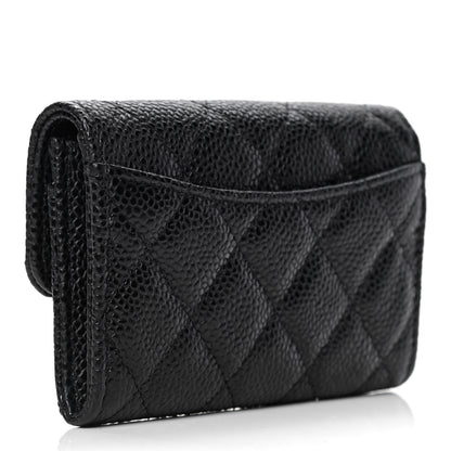 Chanel Caviar Quilted Flap Card Holder Wallet Black 2 of 4
