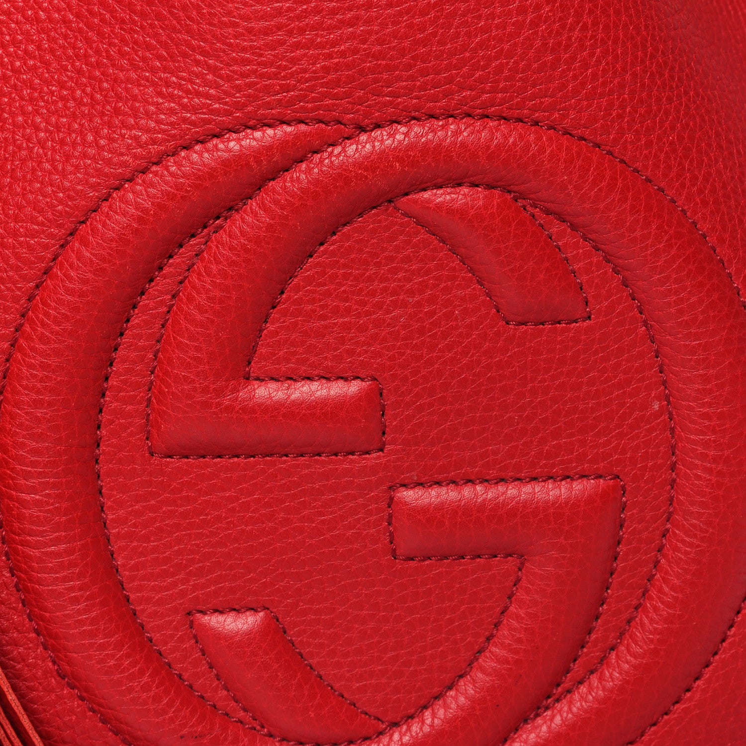 Gucci Pebbled Calfskin Medium Soho Chain Shoulder Bag Tabasco Red 8 of 13