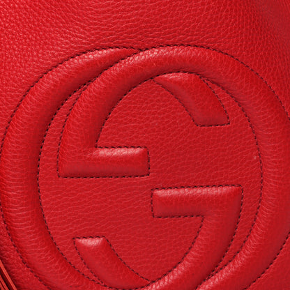 Gucci Pebbled Calfskin Medium Soho Chain Shoulder Bag Tabasco Red 8 of 13