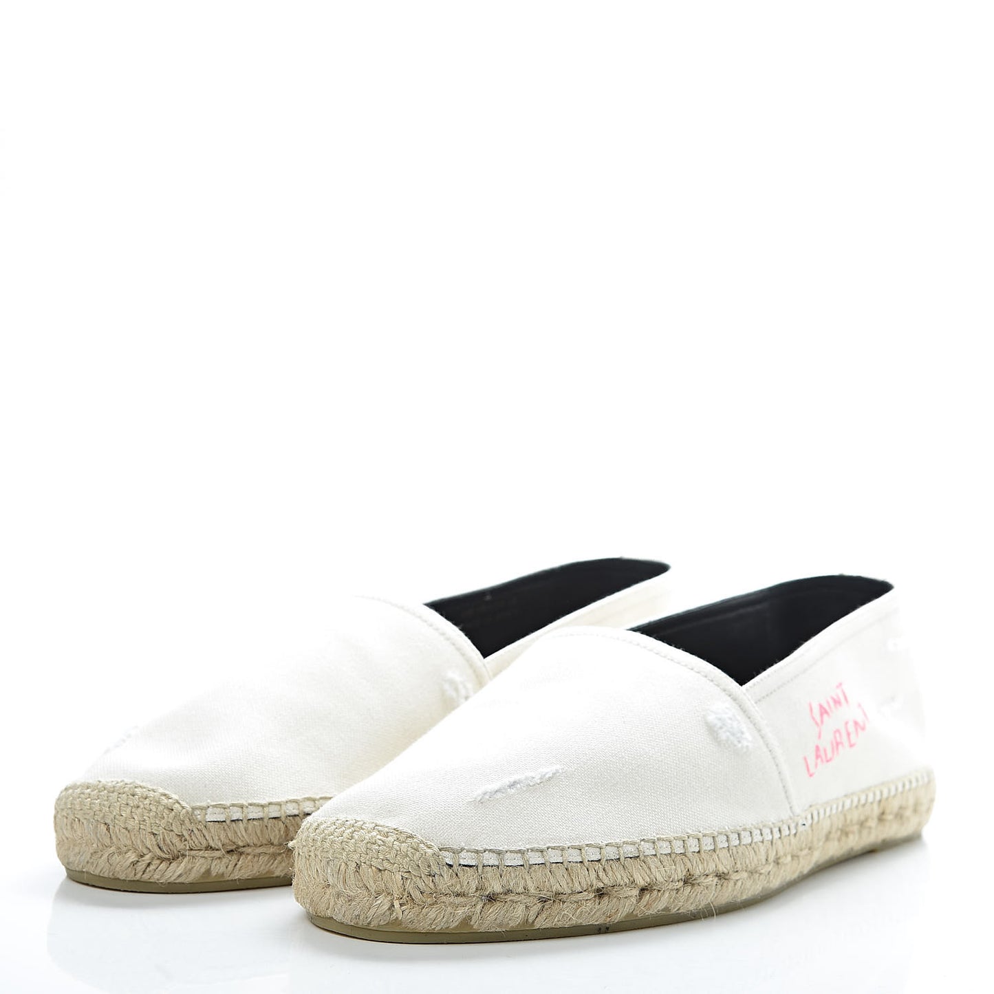 Canvas Elba Logo Embroidered Espadrilles 45 Panna