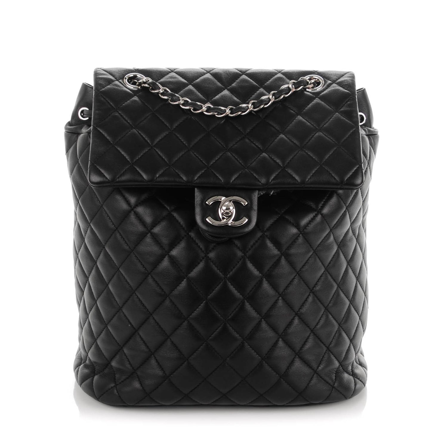 Lambskin Quilted Large Urban Spirit Backpack Black