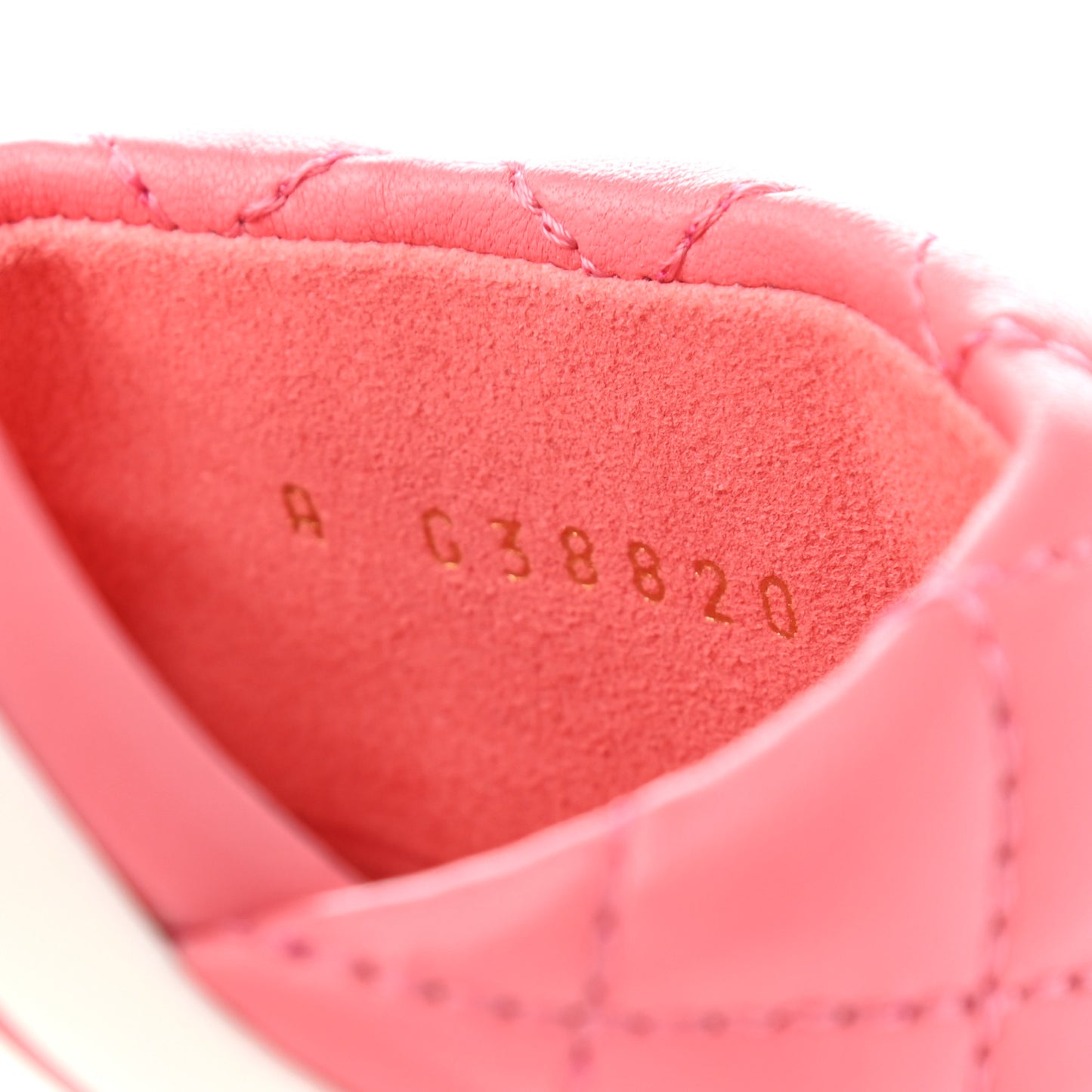 Lambskin Quilted Textured CC Mules 37.5 Pink