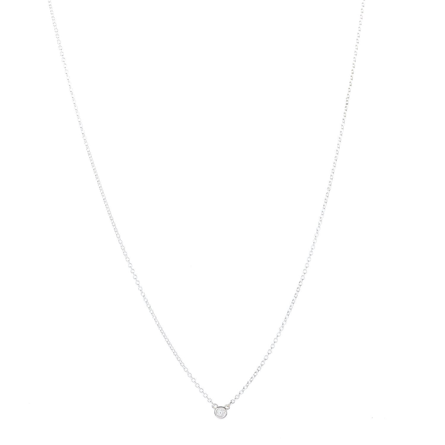 Sterling Silver Diamond .03ct Elsa Peretti Diamonds by the Yard Pendant Necklace