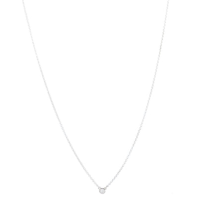 Tiffany Sterling Silver Diamond .03ct Elsa Peretti Diamonds by the Yard Pendant Necklace 1 of 4