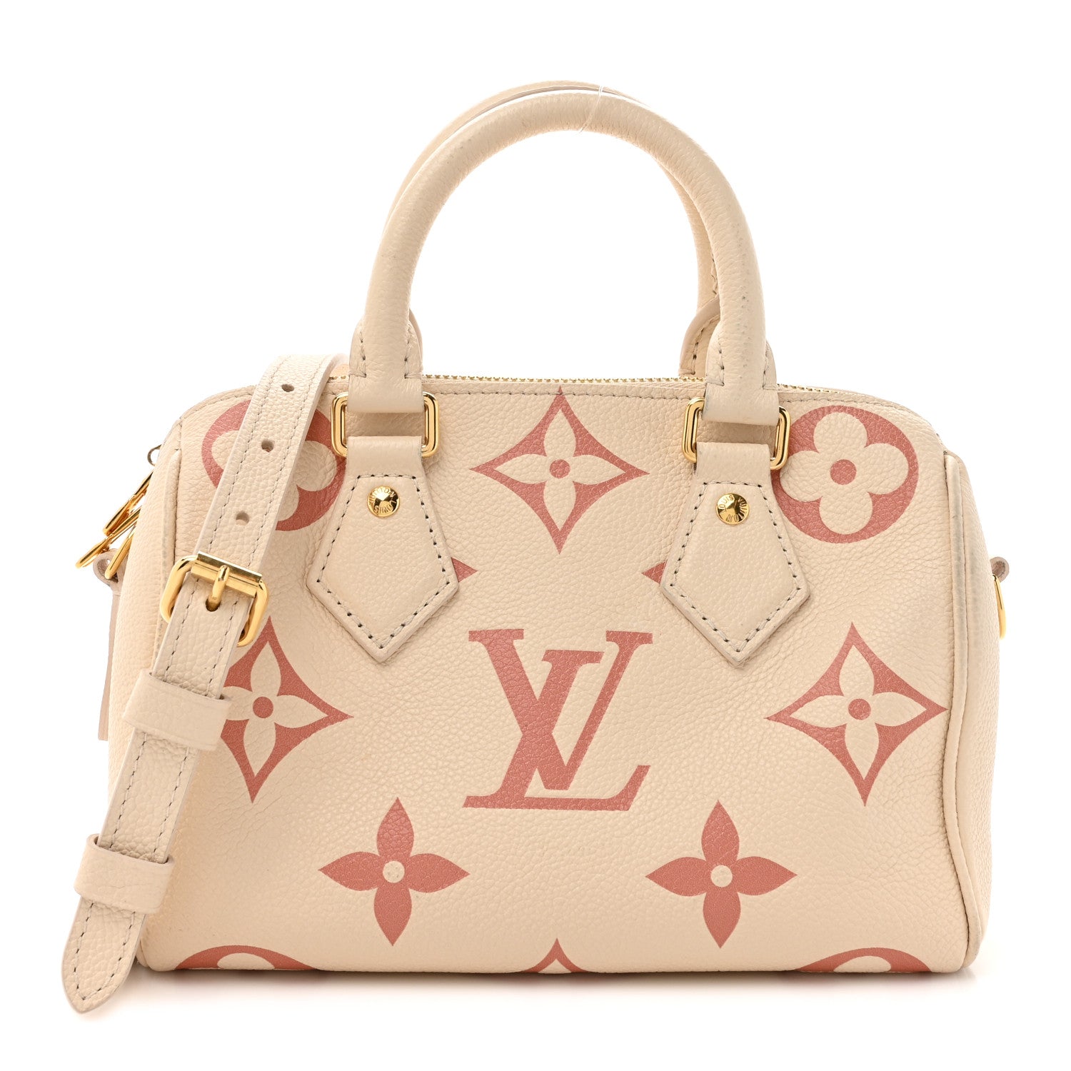 Louis Vuitton Empreinte Monogram Giant Speedy Bandouliere 20 Creme Rose Trianon 1 of 17