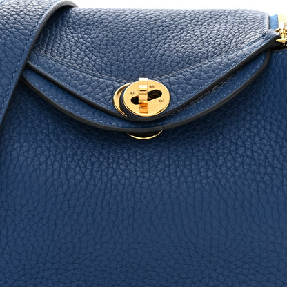 Hermes Taurillon Clemence Mini Lindy 20 Deep Bleu 8 of 13