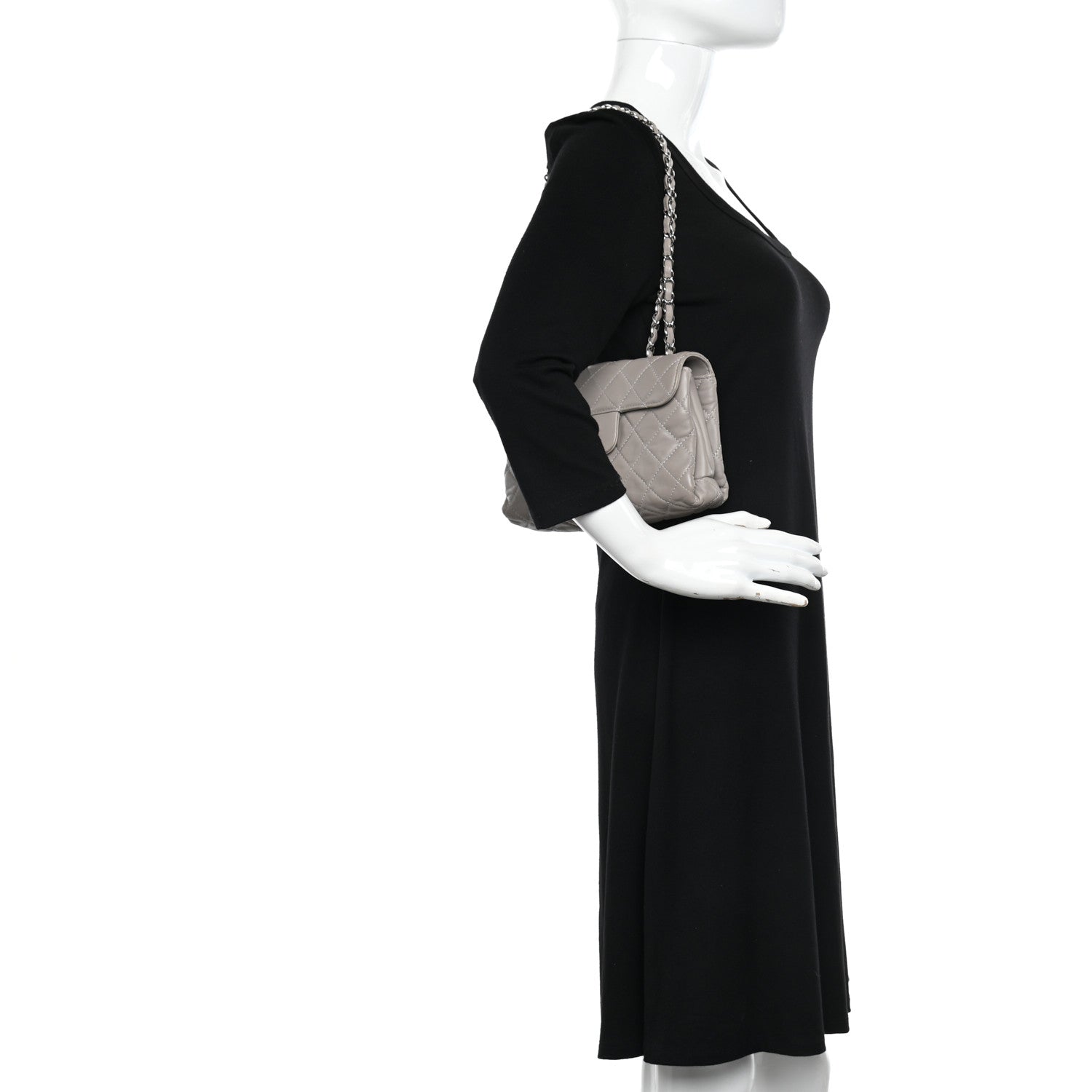Chanel Lambskin Quilted Small Chanel 4 Flap Grey 2 of 10