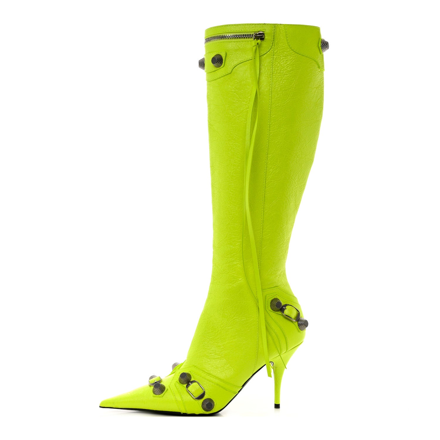 Balenciaga Agneau Arena Cagole 90mm Boots 37.5 Fluo Yellow 1 of 8