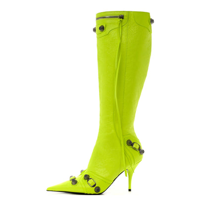 Balenciaga Agneau Arena Cagole 90mm Boots 37.5 Fluo Yellow 1 of 8