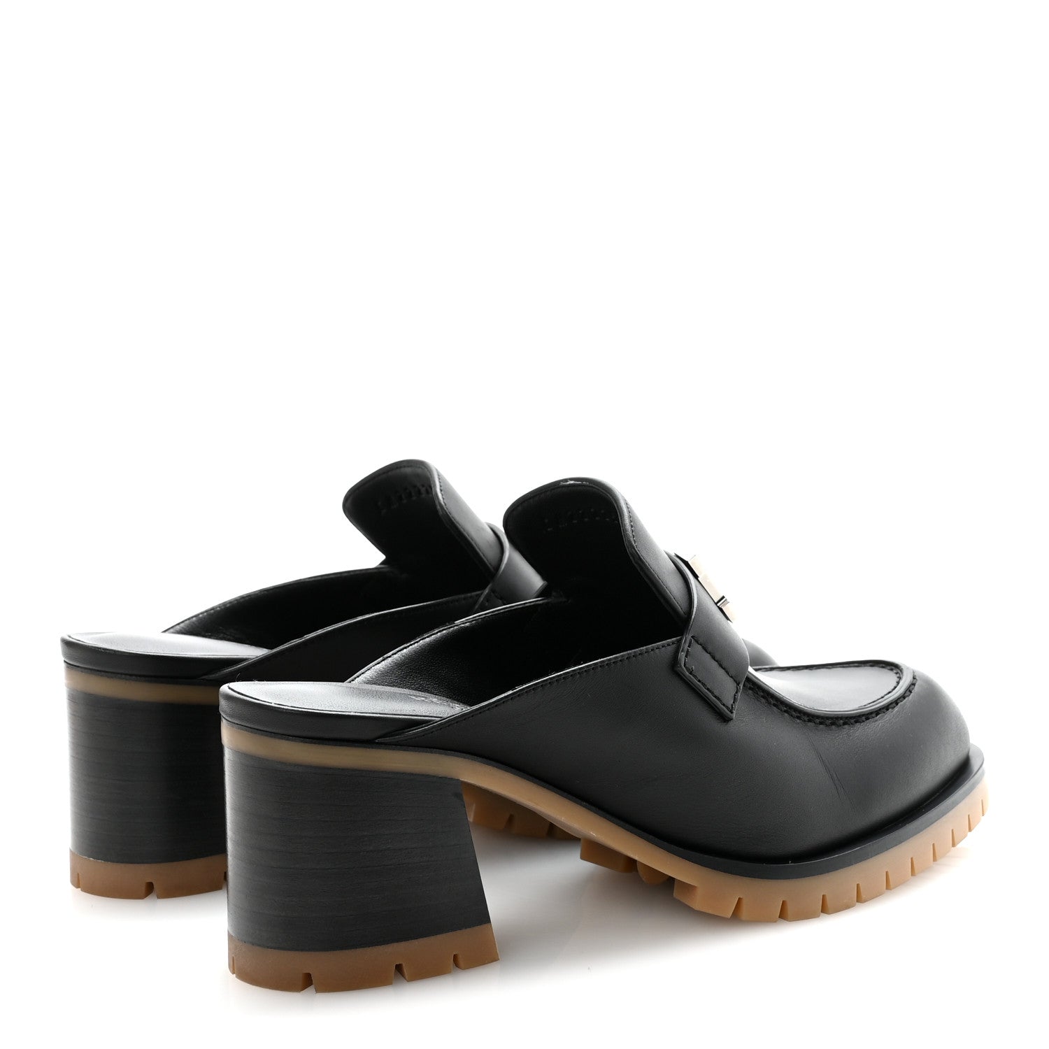 Hermes Calfskin Womens Flore 60 Mules 36 Black 9 of 20