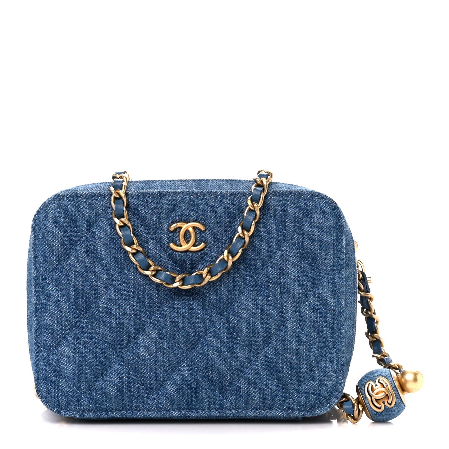 Denim Quilted CC Pearl Crush Camera Case Blue