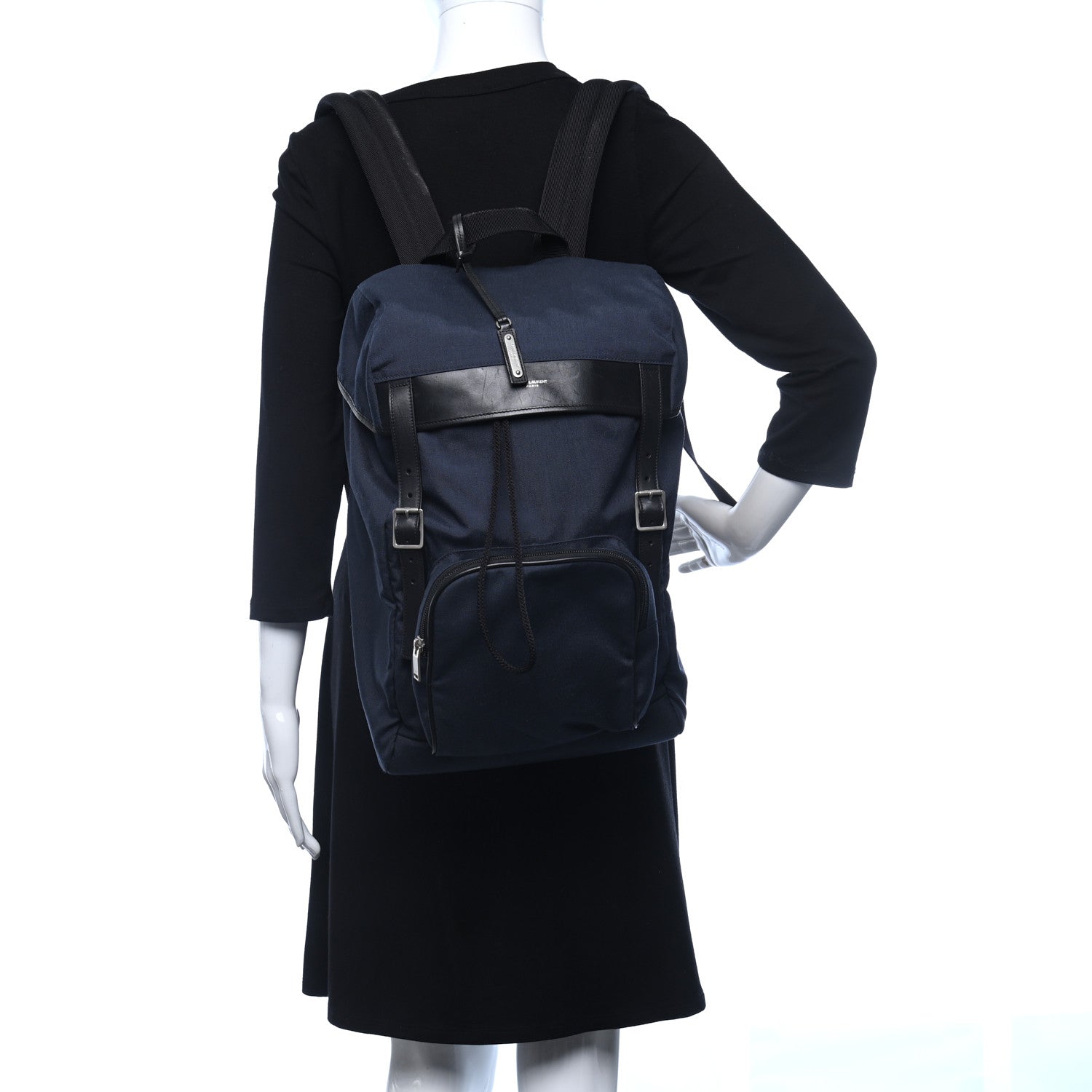 Saint Laurent Canvas Moon Backpack Navy 2 of 10