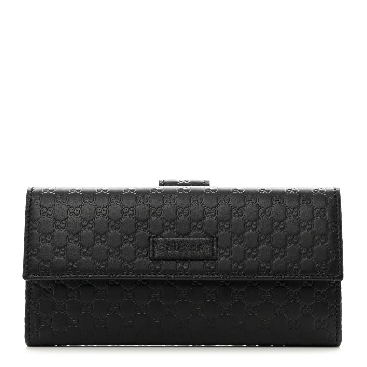 Microguccissima Continental Flap Wallet Black