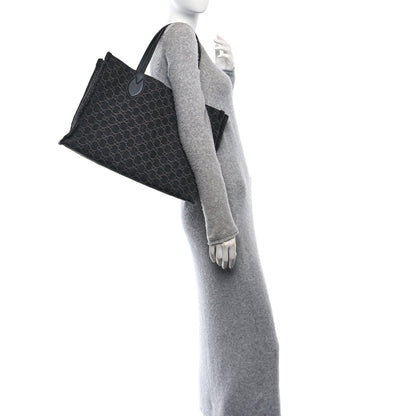 Gucci Denim Ophidia GG Monogram Large Tote Black Grey 2 of 13