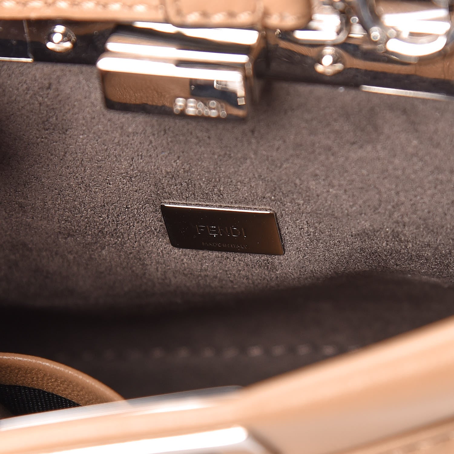Fendi Shiny Nappa Botanical Garden Embroidered Micro Peekaboo Iconic Satchel Cuoio Rosso 6 of 9
