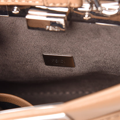 Fendi Shiny Nappa Botanical Garden Embroidered Micro Peekaboo Iconic Satchel Cuoio Rosso 6 of 9