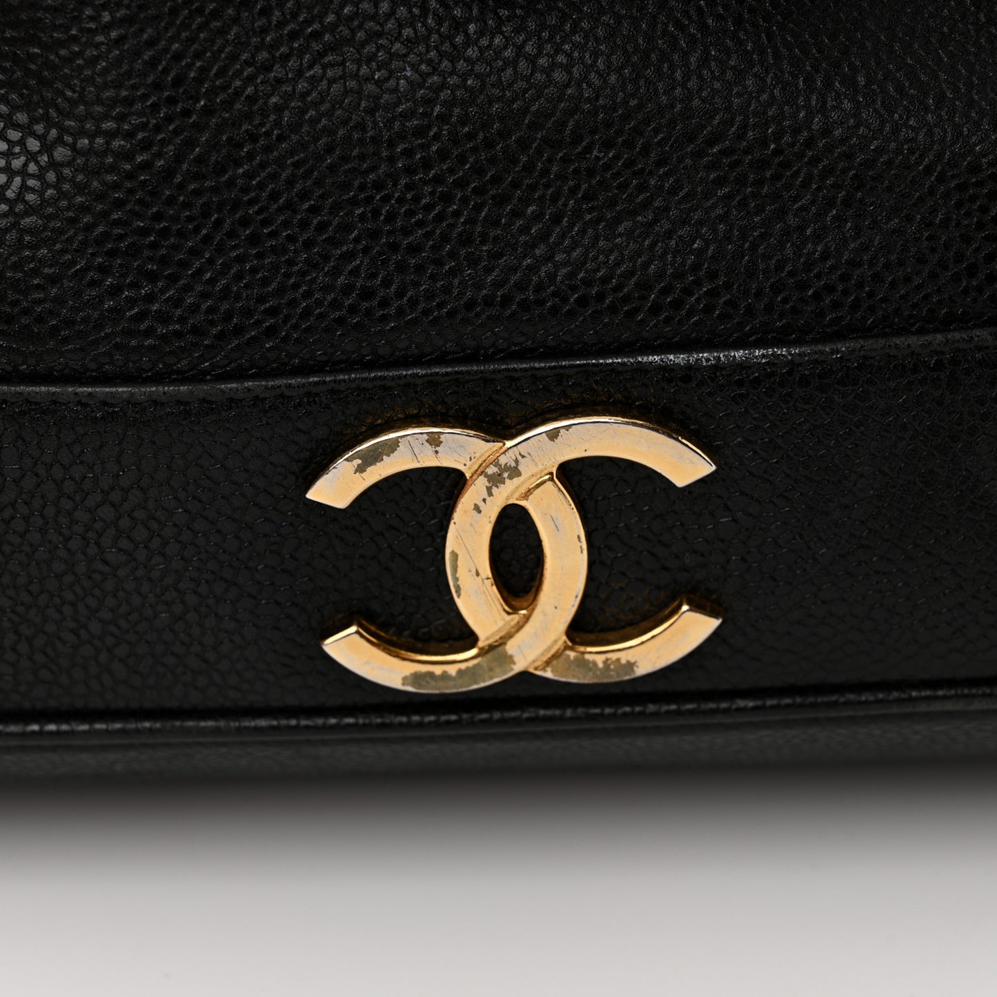Caviar CC Drawstring Shoulder Bag Black