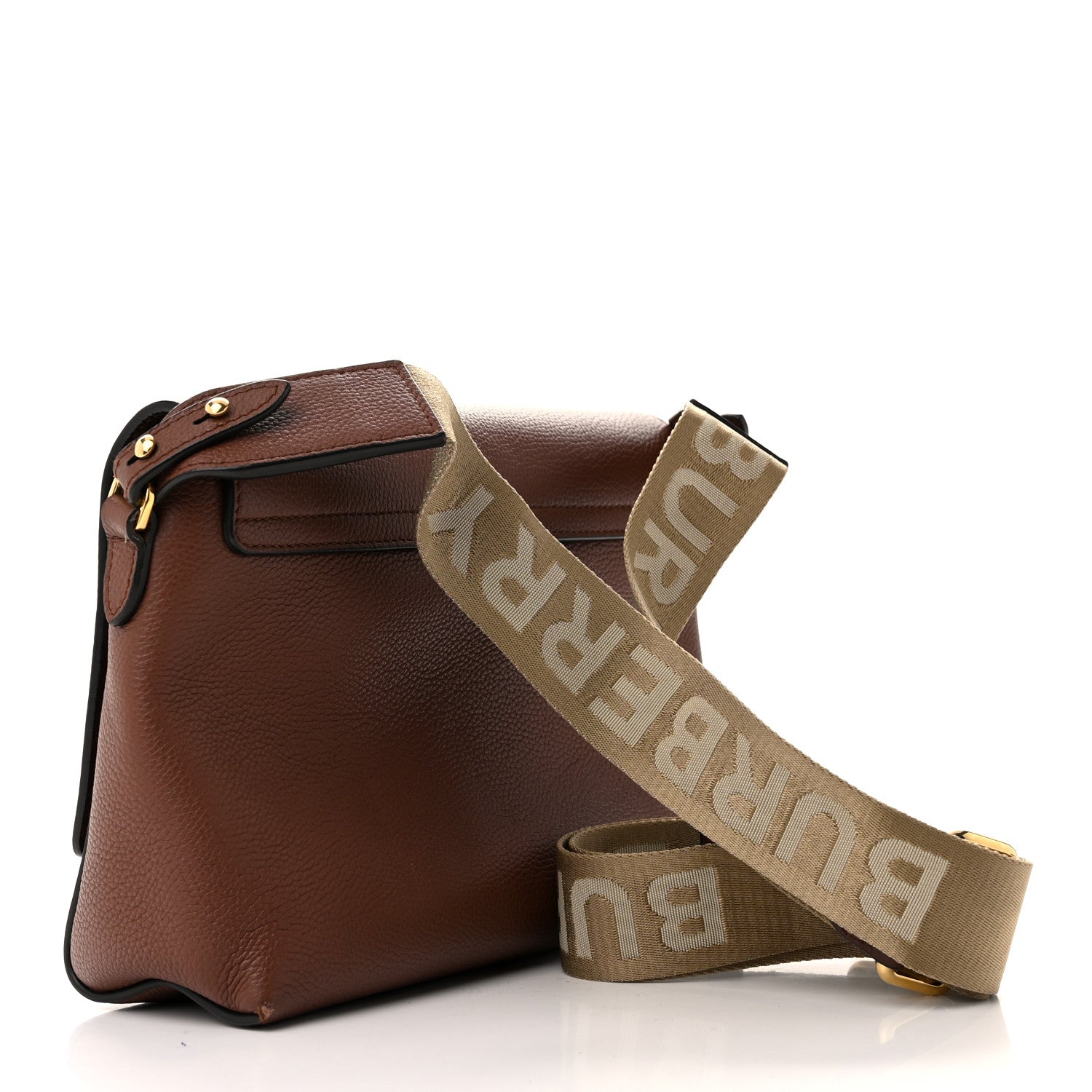 Burberry Calfskin Vintage Check Note Crossbody Bag Tan 3 of 12