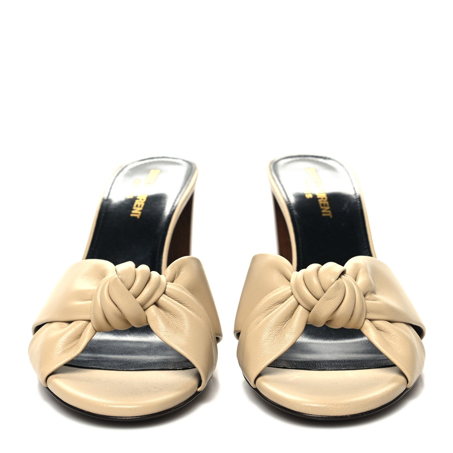 Saint Laurent Lambskin Bianca Mules 39 Beige 2 of 8