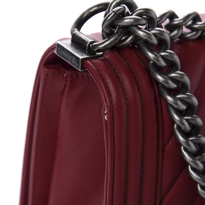 Chanel Calfskin Chevron Quilted Medium Boy Flap Red 13 of 16