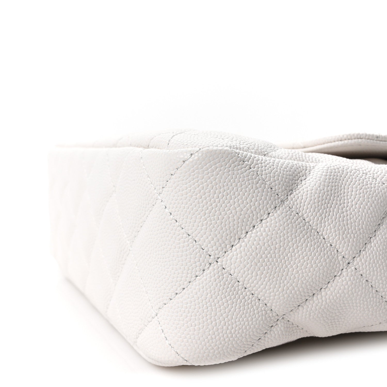 Chanel Caviar Quilted Wavy CC Hobo White 10 of 11