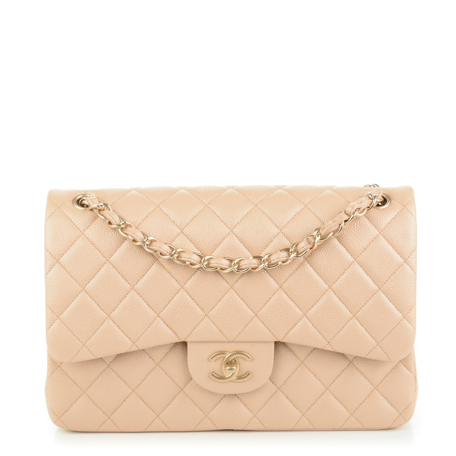 Chanel Caviar Quilted Jumbo Double Flap Beige Clair 1 of 8