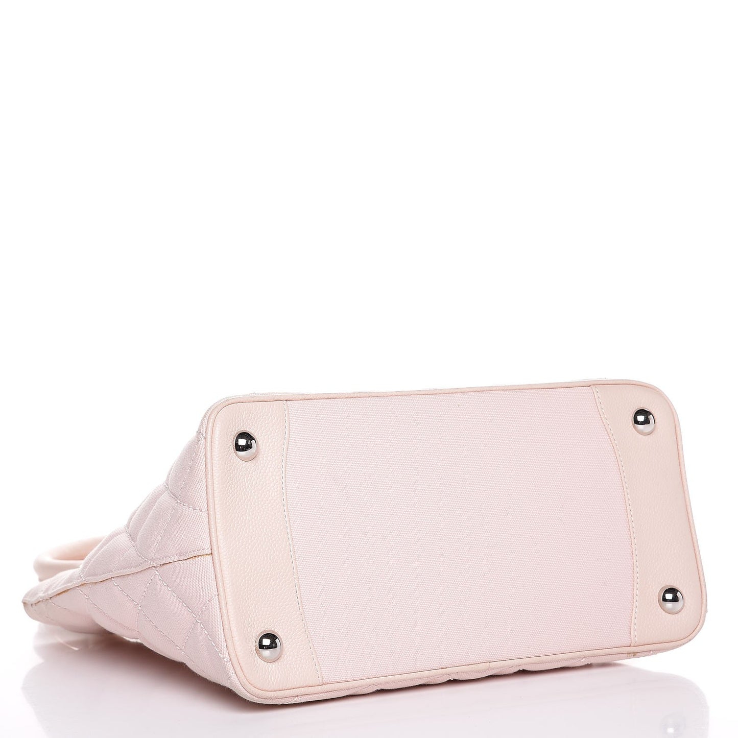 Canvas Caviar Tassel Tote Light Pink