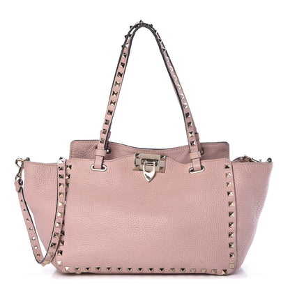 Valentino Garavani Grained Calfskin Small Rockstud Tote Water Rose 1 of 15