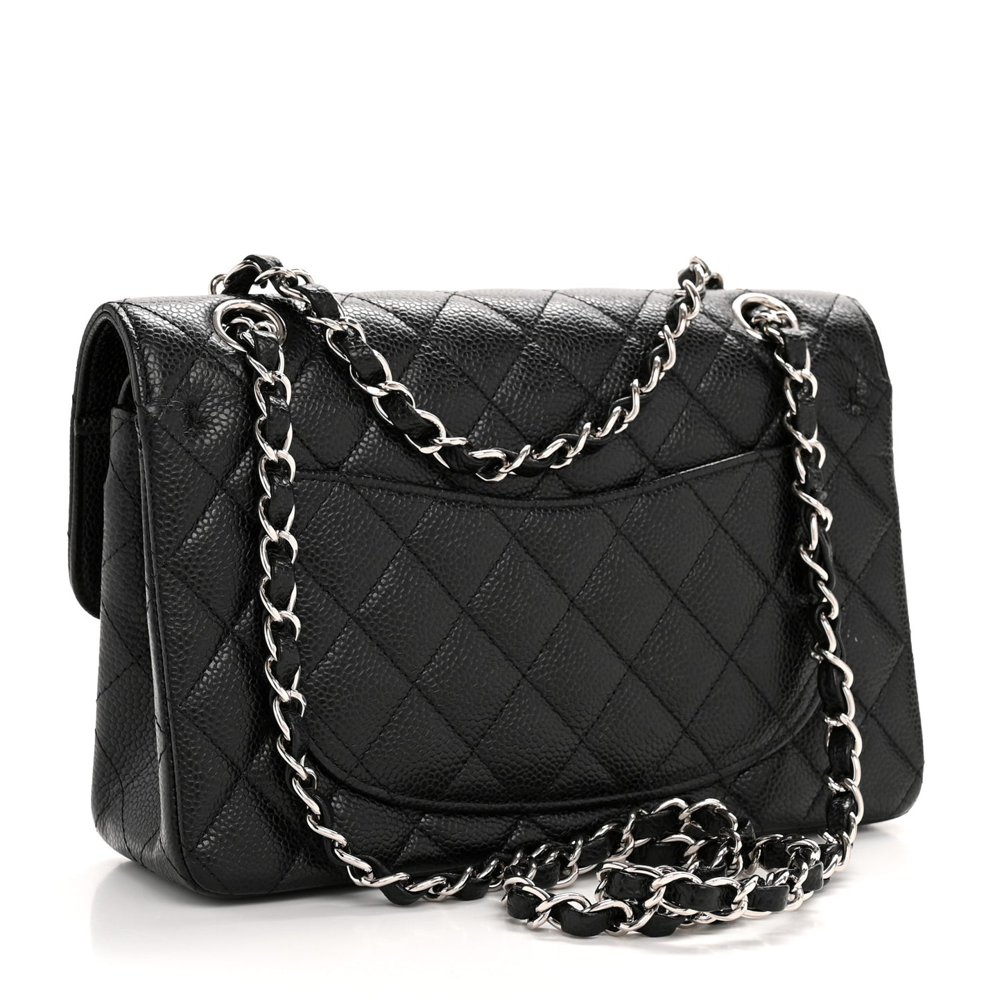 Caviar Quilted Small Double Flap Black